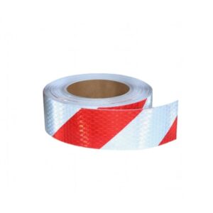 Banda reflectorizanta alba cu sageata rosie 10cm x 22.5M