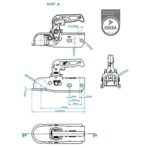cuplaj remorca 35 50mm 3000 kg ax rotund cu sistem de franare8397203
