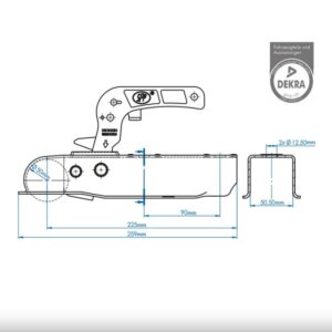 cuplaj remorca 50mm 750kg ax patrat8413424