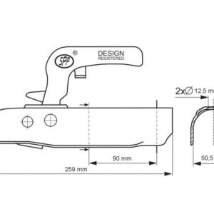 cuplaj remorca 50mm 750kg ax rotund8392032