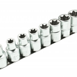 Set de 9 chei tip torx, 1/2" E10-E24 VERKE