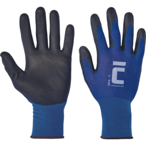 SMEW manusi nylon-18G/PU palmier Albastru/negru