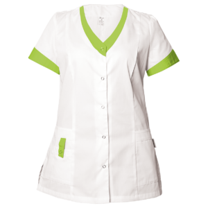 Tunică medicală pentru femei ALEGRA ALB/VERDE DESCHIS