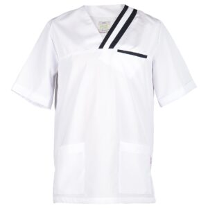 Tunică medicală pentru bărbați OLIVER ALB/ALBASTRU MARIN