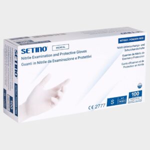 Mănuși din nitril fără pudră SETINO NITRILE WHITE