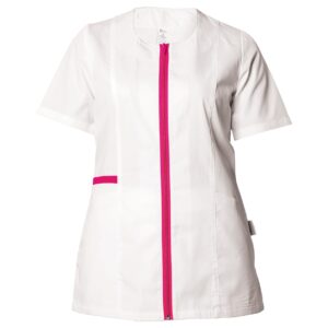 Tunică medicală pentru femei ZAIRA ALB/ROZ ÎNCHIS